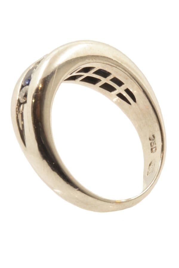 BAGUE JONC MODERNE SAPHIRS ET DIAMANTS — vue 6