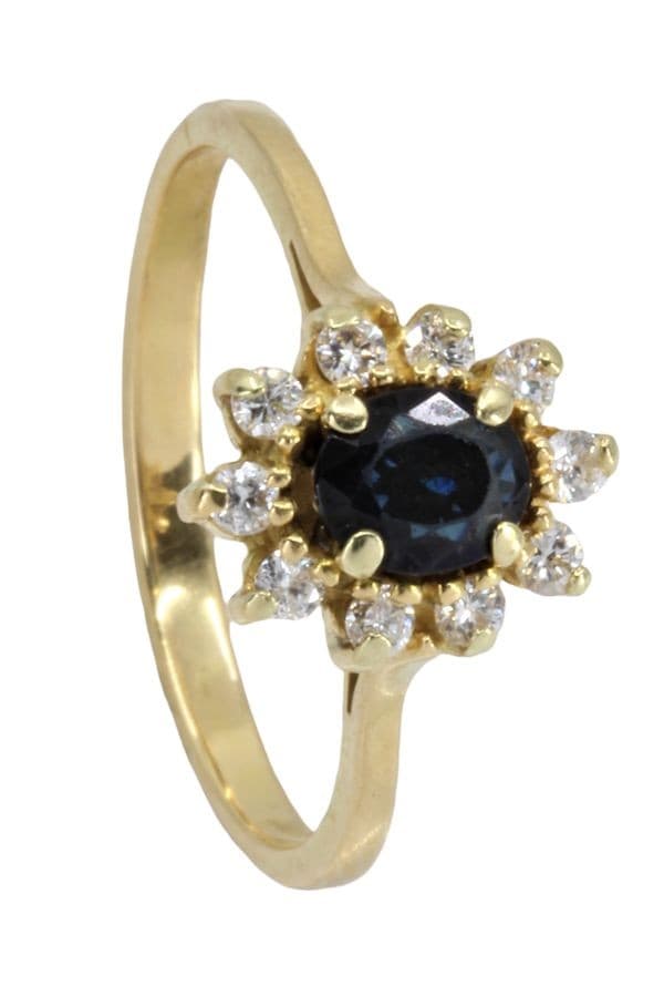 BAGUE MARGUERITE SAPHIR ET DIAMANTS — vue 6