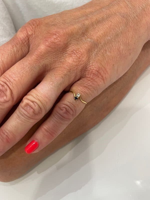 BAGUE TOI ET MOI SAPHIR ET DIAMANT — vue 2