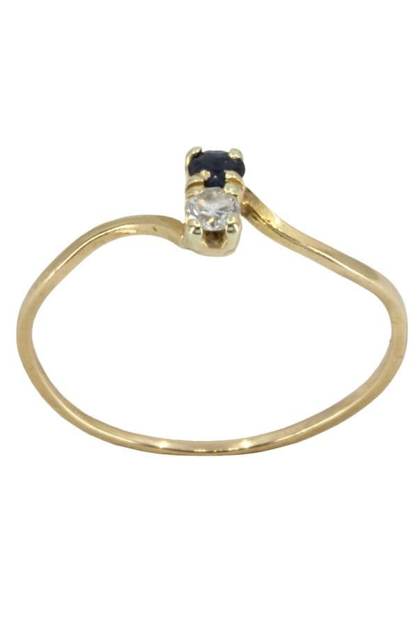 BAGUE TOI ET MOI SAPHIR ET DIAMANT — vue 1