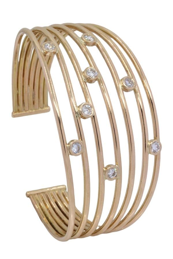 BRACELET JONC OUVERT DIAMANTS — vue 3