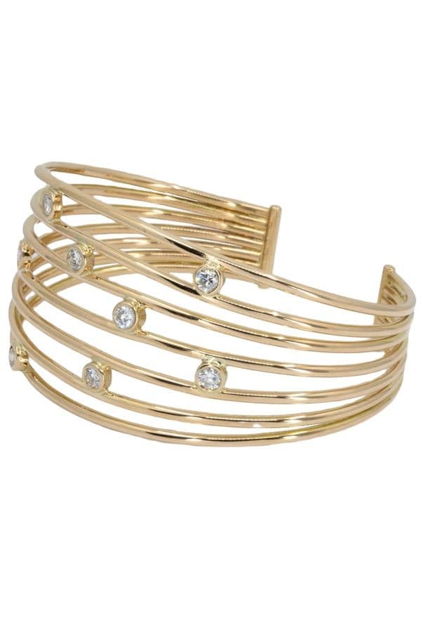 BRACELET JONC OUVERT DIAMANTS — vue 4