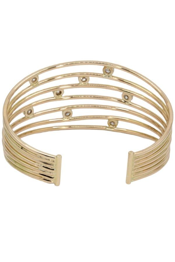BRACELET JONC OUVERT DIAMANTS — vue 5