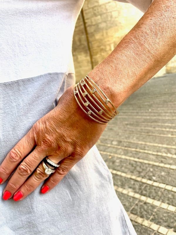 BRACELET JONC OUVERT DIAMANTS — vue 2