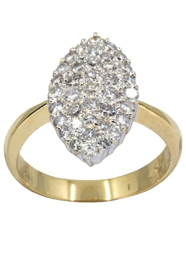 BAGUE MARQUISE DIAMANTS — vue 1