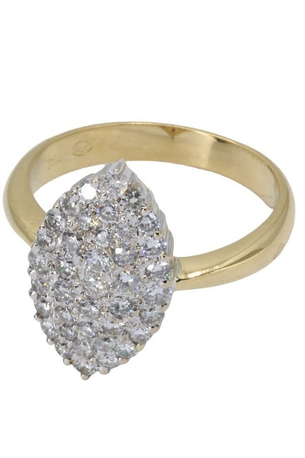 BAGUE MARQUISE DIAMANTS — vue 3