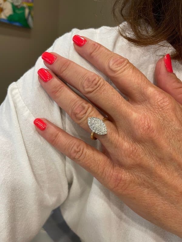 BAGUE MARQUISE DIAMANTS — vue 2