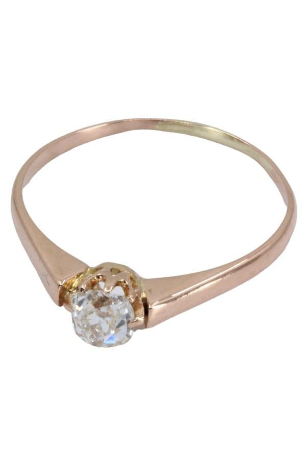 SOLITAIRE ANCIEN DIAMANT 0.20 CARAT — vue 3