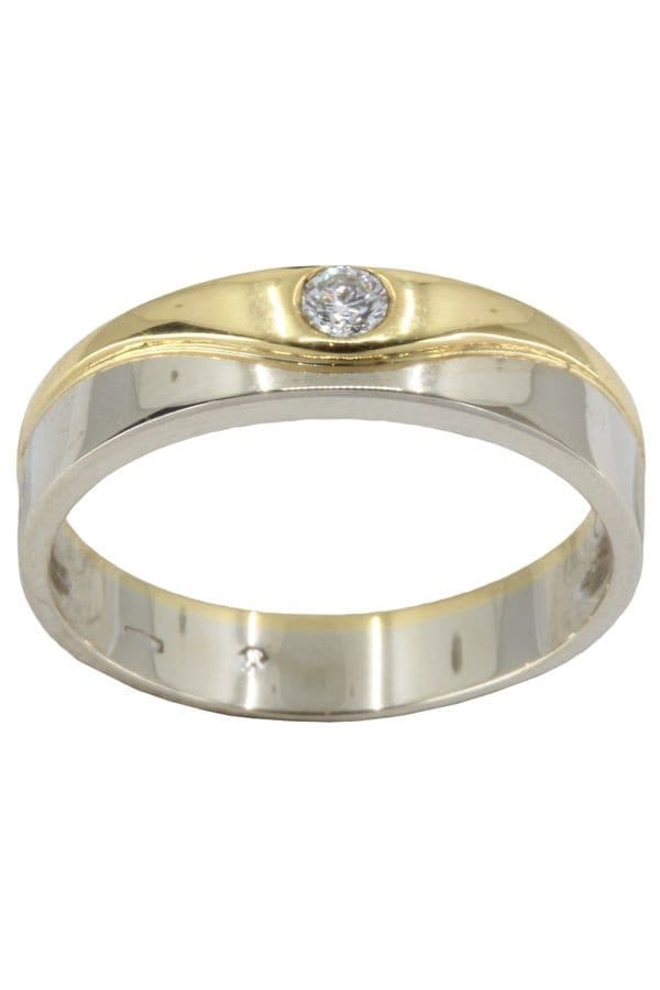 BAGUE JONC 2 ORS DIAMANT — vue 1