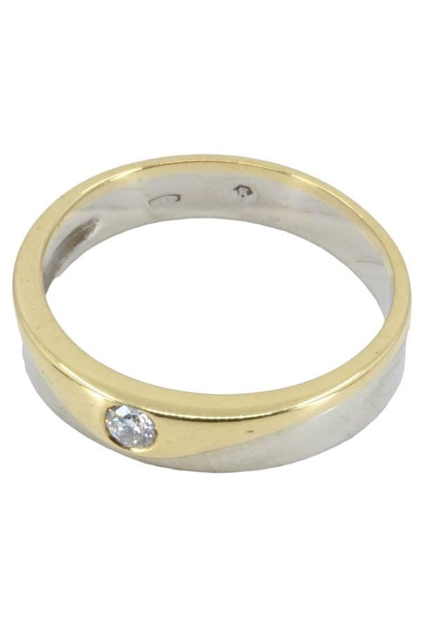BAGUE JONC 2 ORS DIAMANT — vue 3