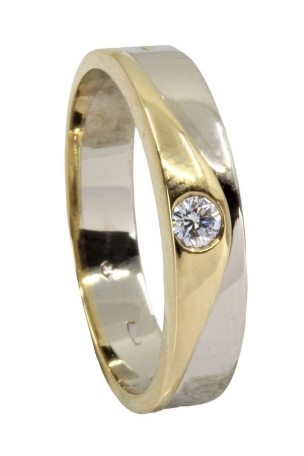 BAGUE JONC 2 ORS DIAMANT — vue 4