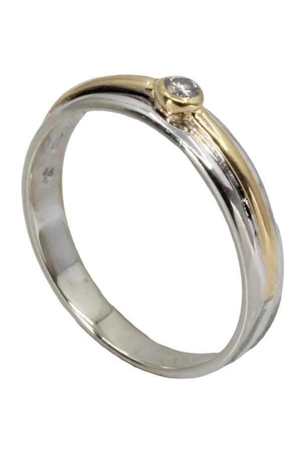 BAGUE JONC 2 ORS DIAMANT — vue 4