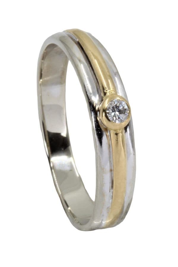 BAGUE JONC 2 ORS DIAMANT — vue 5