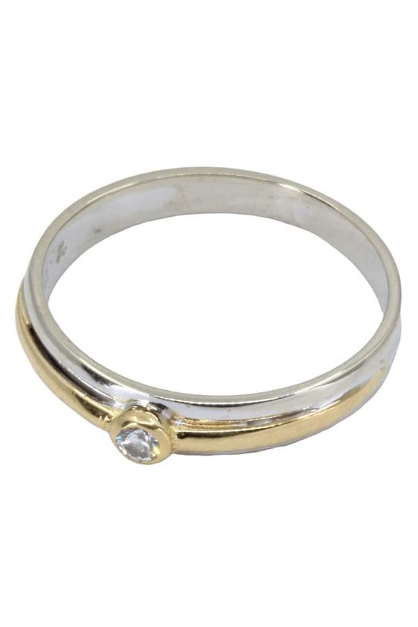 BAGUE JONC 2 ORS DIAMANT — vue 6