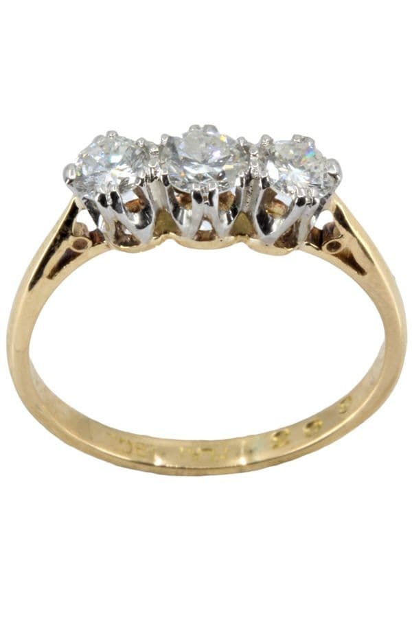 BAGUE ANCIENNE JARRETIÈRE DIAMANTS — vue 1