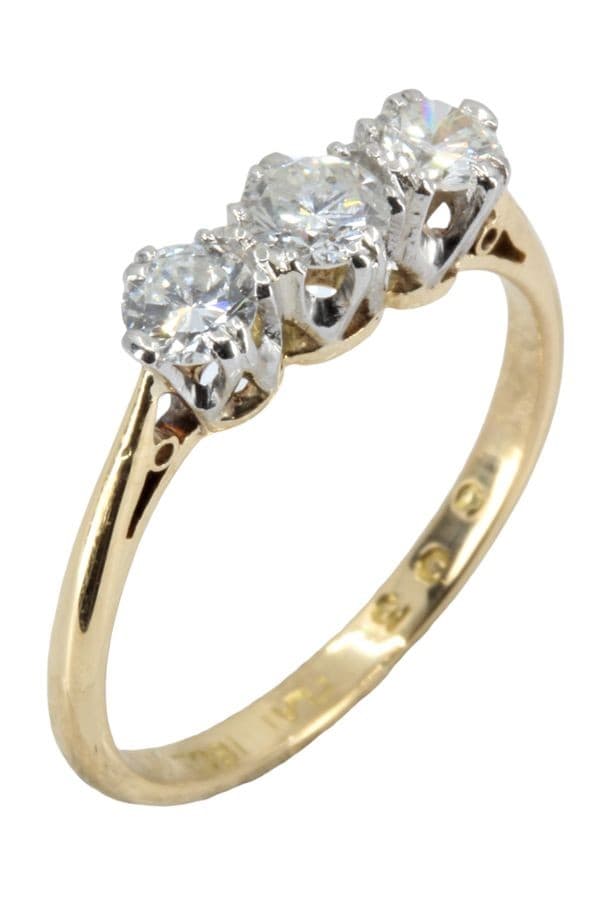 BAGUE ANCIENNE JARRETIÈRE DIAMANTS — vue 4