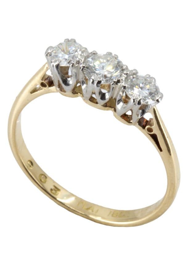 BAGUE ANCIENNE JARRETIÈRE DIAMANTS — vue 5