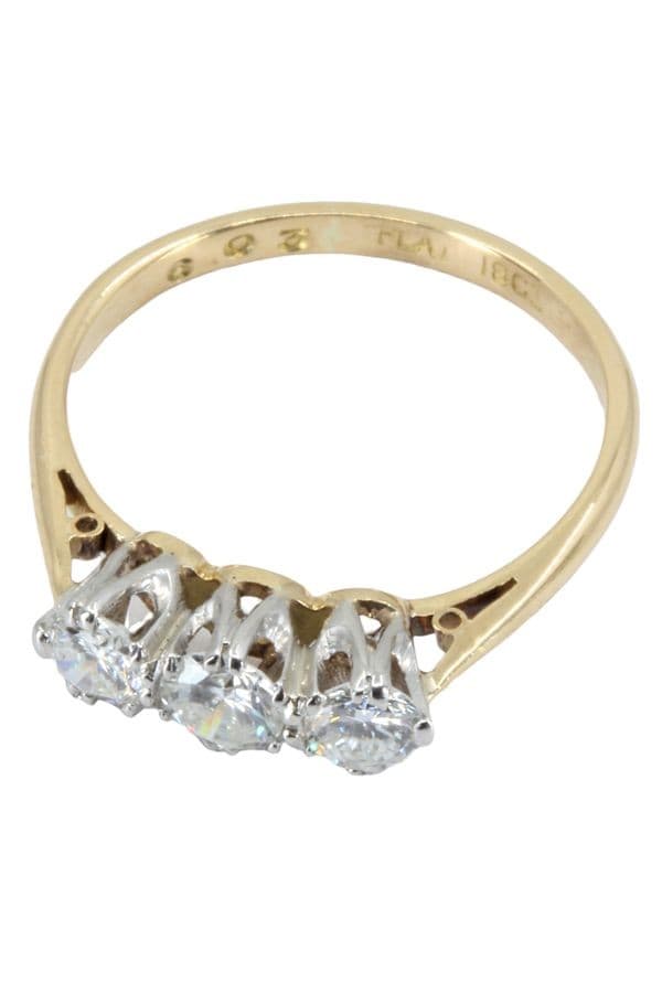 BAGUE ANCIENNE JARRETIÈRE DIAMANTS — vue 3