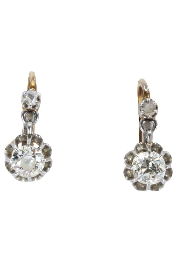 DORMEUSES ANCIENNES DIAMANTS 0.30 CARAT — vue 1