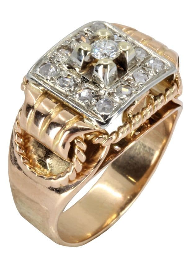 BAGUE ANCIENNE DIAMANTS — vue 3
