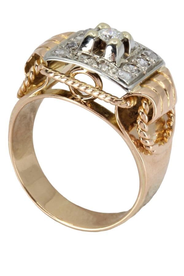 BAGUE ANCIENNE DIAMANTS — vue 4