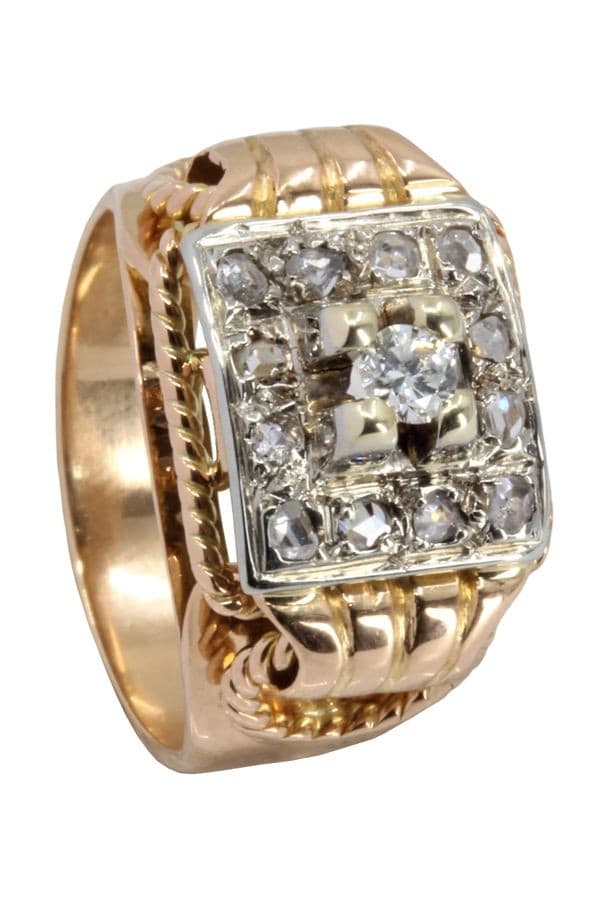 BAGUE ANCIENNE DIAMANTS — vue 5