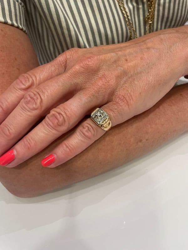 BAGUE ANCIENNE DIAMANTS — vue 2