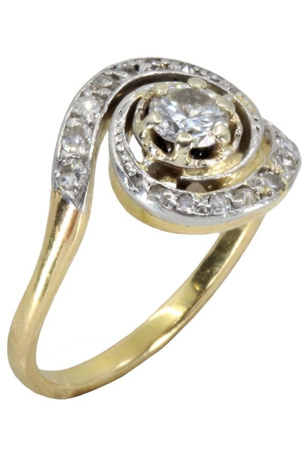 BAGUE TOURBILLON ART-NOUVEAU DIAMANTS — vue 4