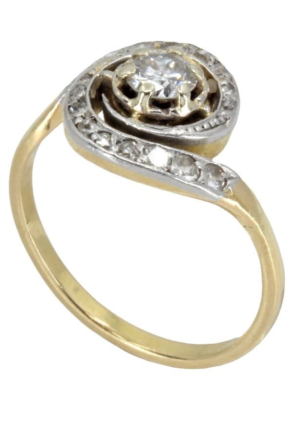 BAGUE TOURBILLON ART-NOUVEAU DIAMANTS — vue 6