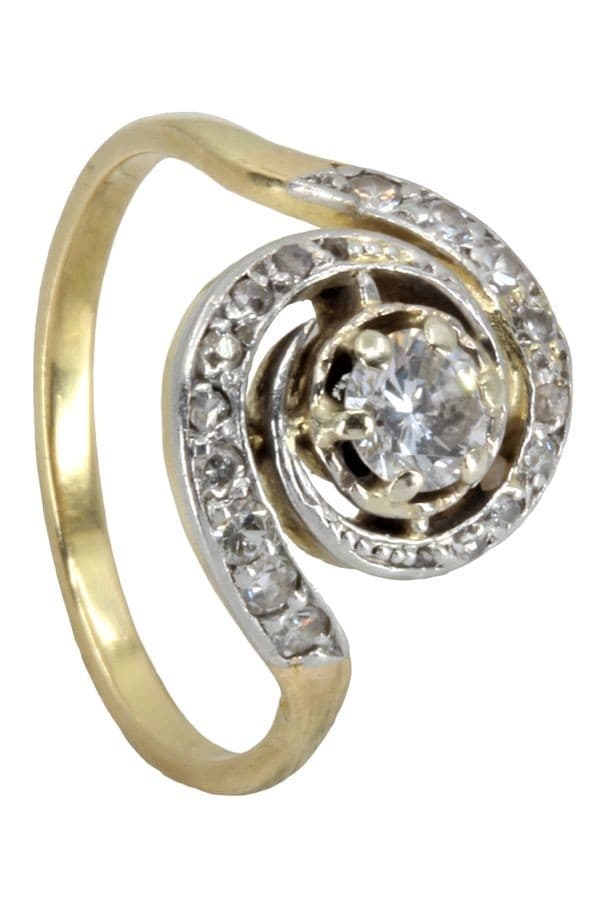 BAGUE TOURBILLON ART-NOUVEAU DIAMANTS — vue 5