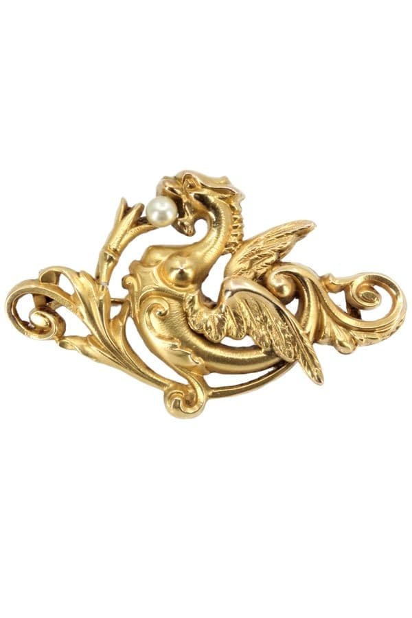 BROCHE ANCIENNE CHIMÈRE — vue 1