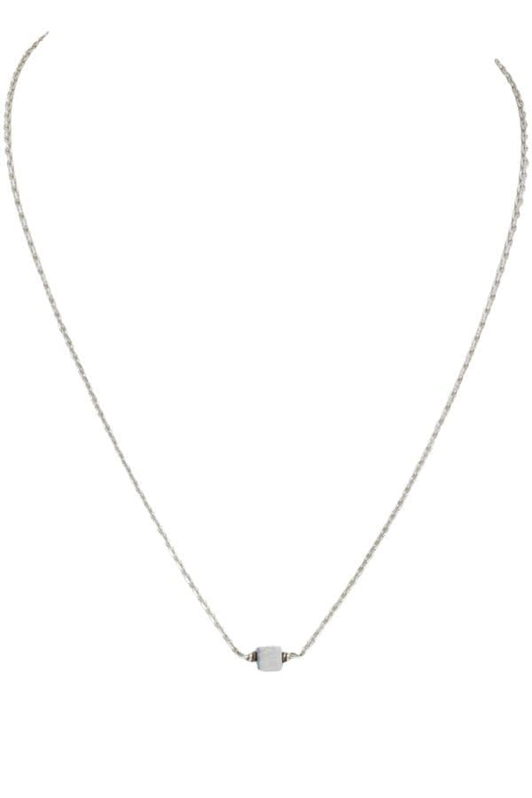 COLLIER ARGENT CUBE — vue 1