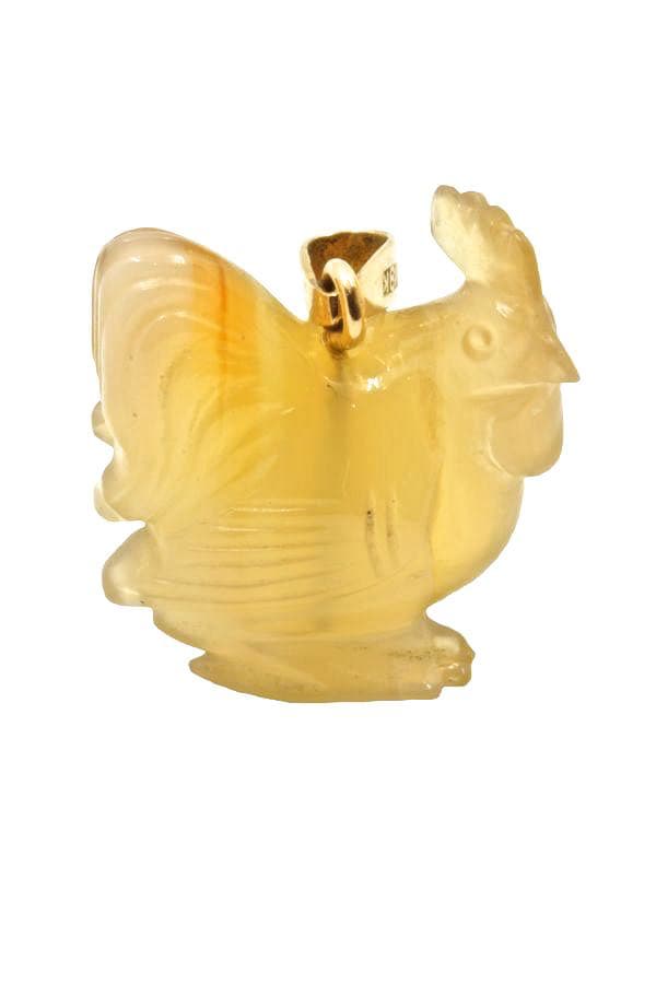 PENDENTIF COQ VIETNAMIEN EN QUARTZ — vue 1