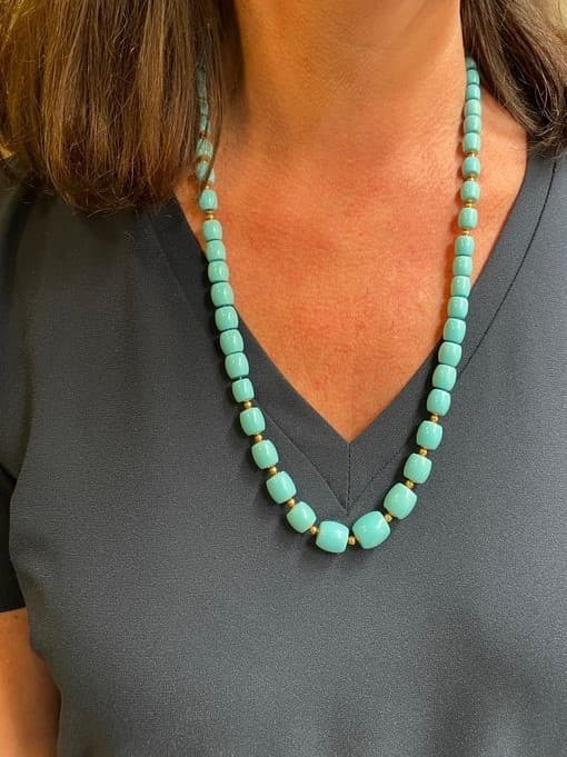 COLLIER CHUTE TURQUOISES — vue 2