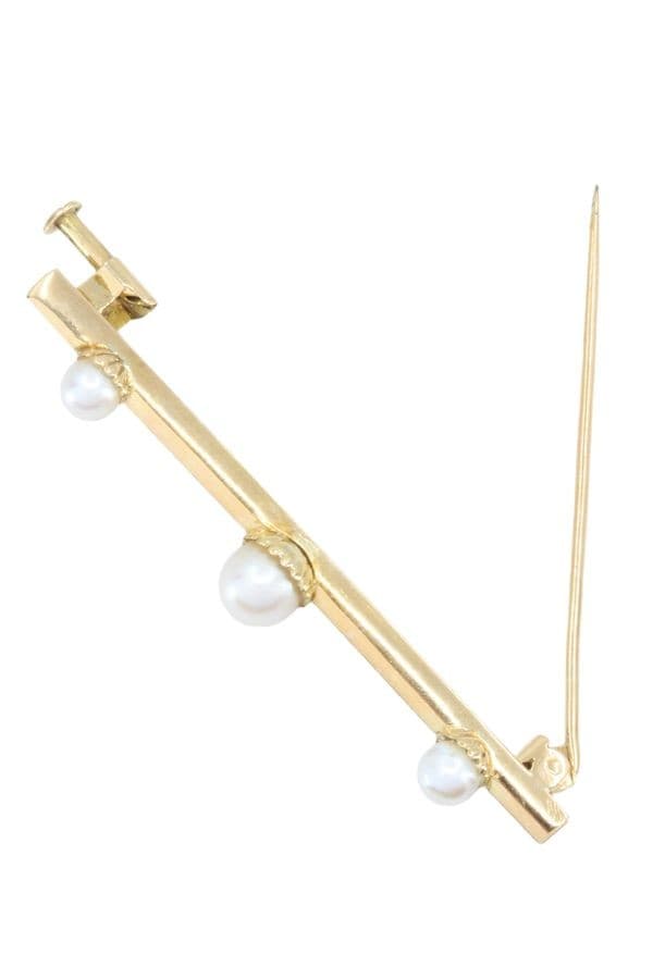 BROCHE ANCIENNE PERLES — vue 3