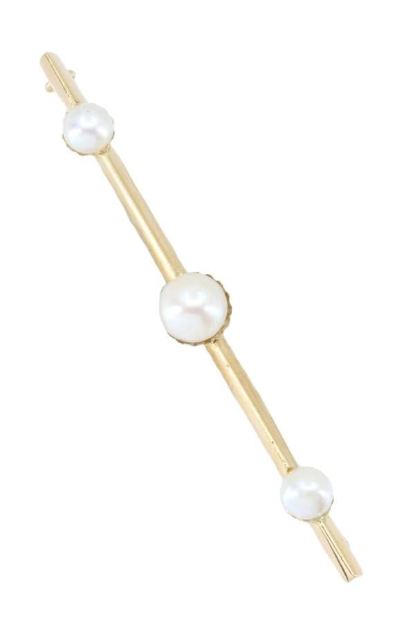 BROCHE ANCIENNE PERLES — vue 1