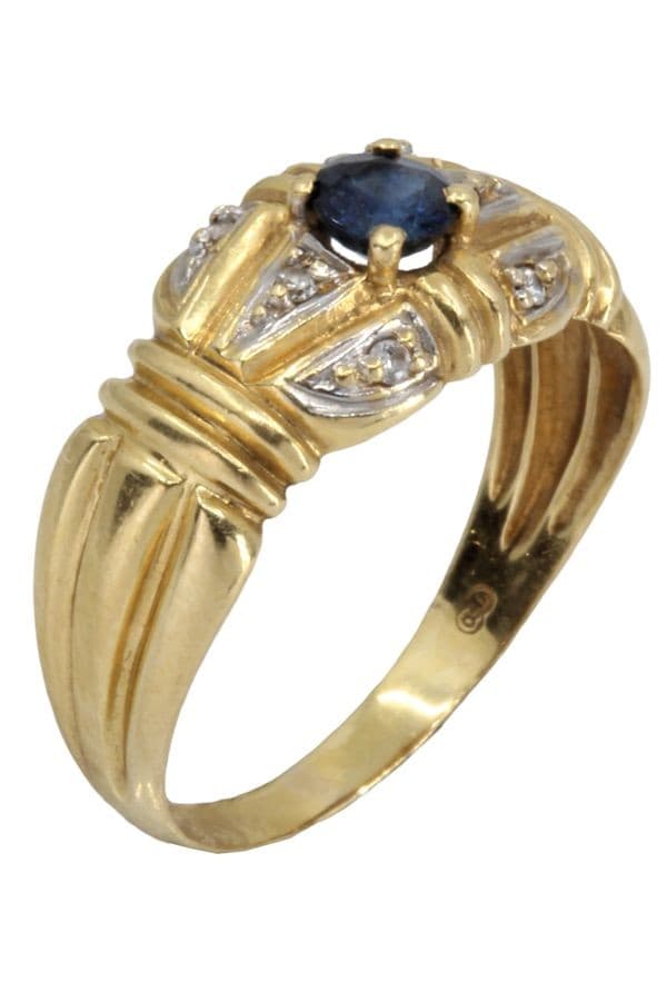 BAGUE MODERNE SAPHIR ET DAIMANTS — vue 5