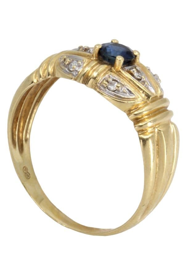 BAGUE MODERNE SAPHIR ET DAIMANTS — vue 6