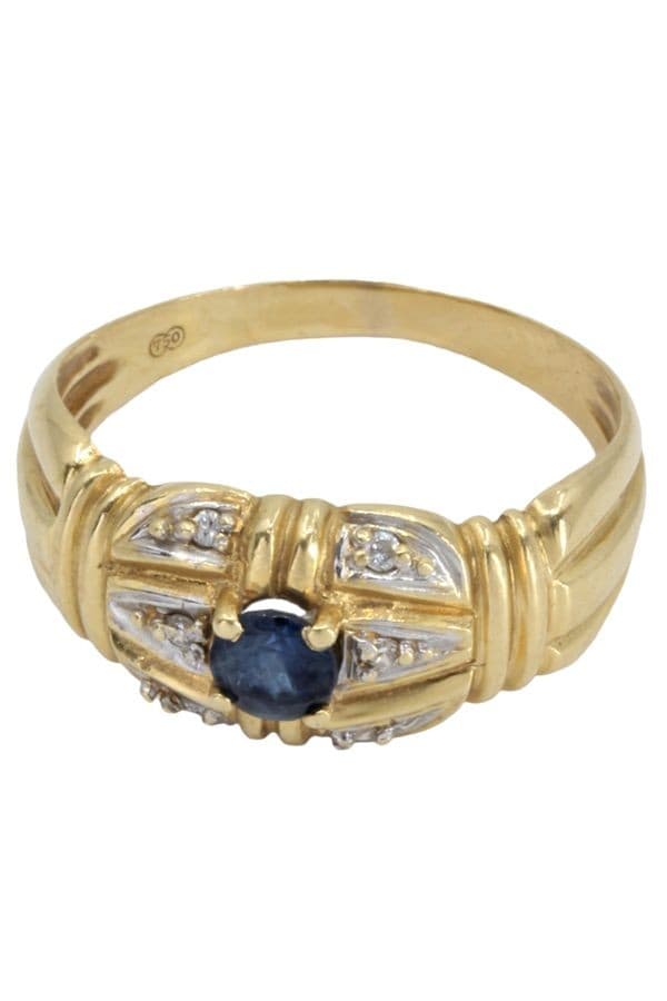 BAGUE MODERNE SAPHIR ET DAIMANTS — vue 3