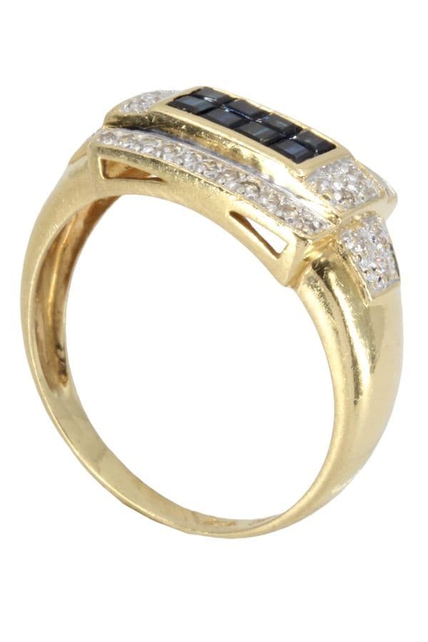 BAGUE MODERNE SAPHIRS ET DIAMANTS — vue 4