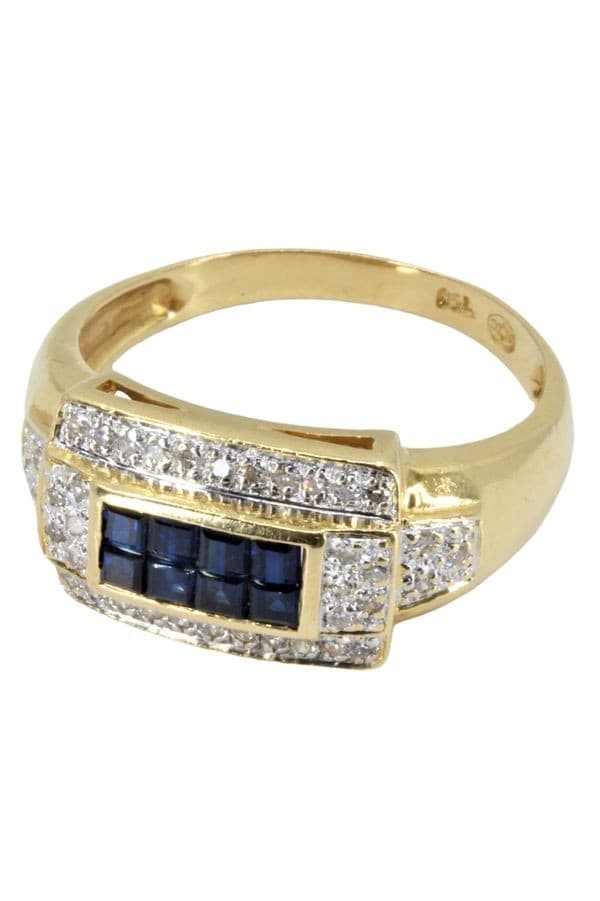 BAGUE MODERNE SAPHIRS ET DIAMANTS — vue 6