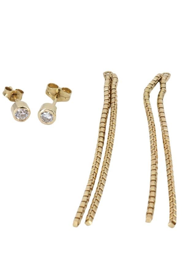 BOUCLES D'OREILLES PENDANTES DIAMANTS — vue 3