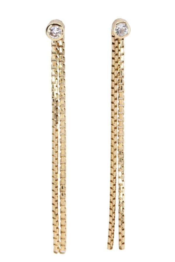 BOUCLES D'OREILLES PENDANTES DIAMANTS — vue 1
