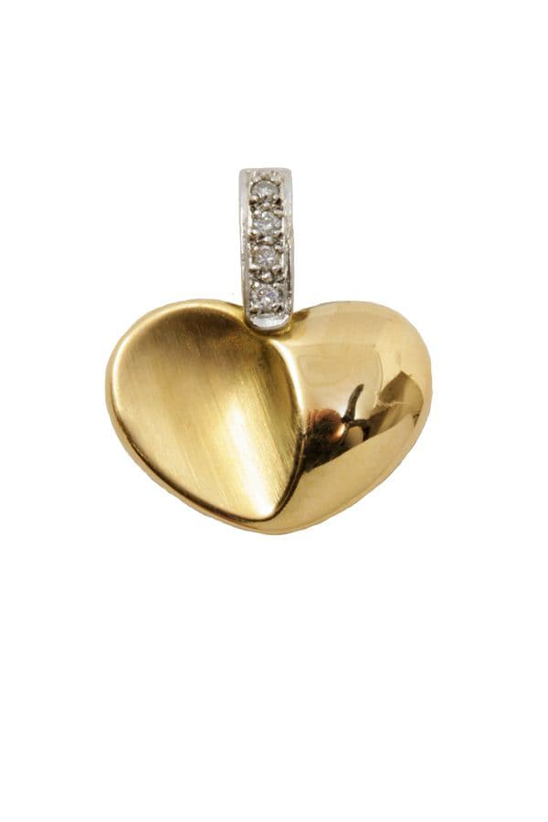 PENDENTIF COEUR DIAMANTS — vue 1