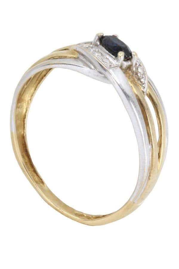 BAGUE MODERNE SAPHIR ET DIAMANTS — vue 5