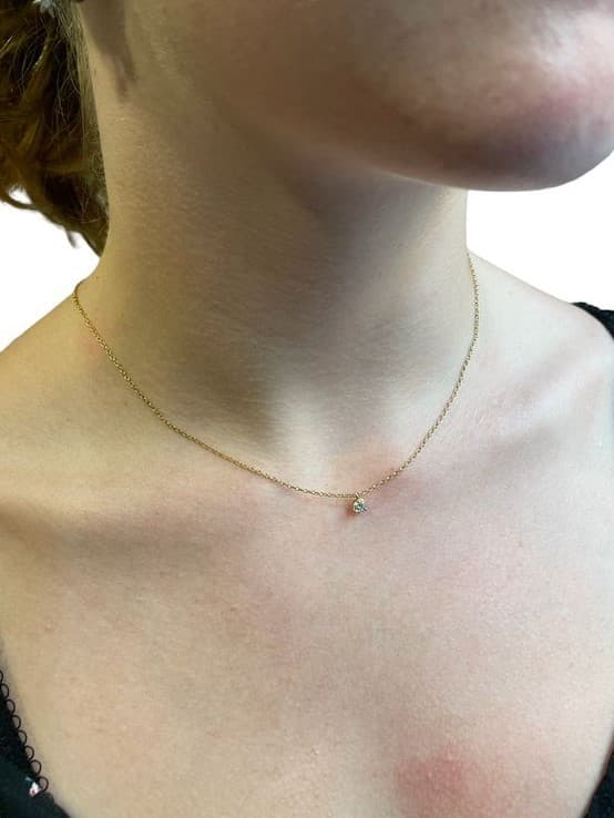 COLLIER DIAMANT PRISONNIER 0.20 CARAT — vue 2