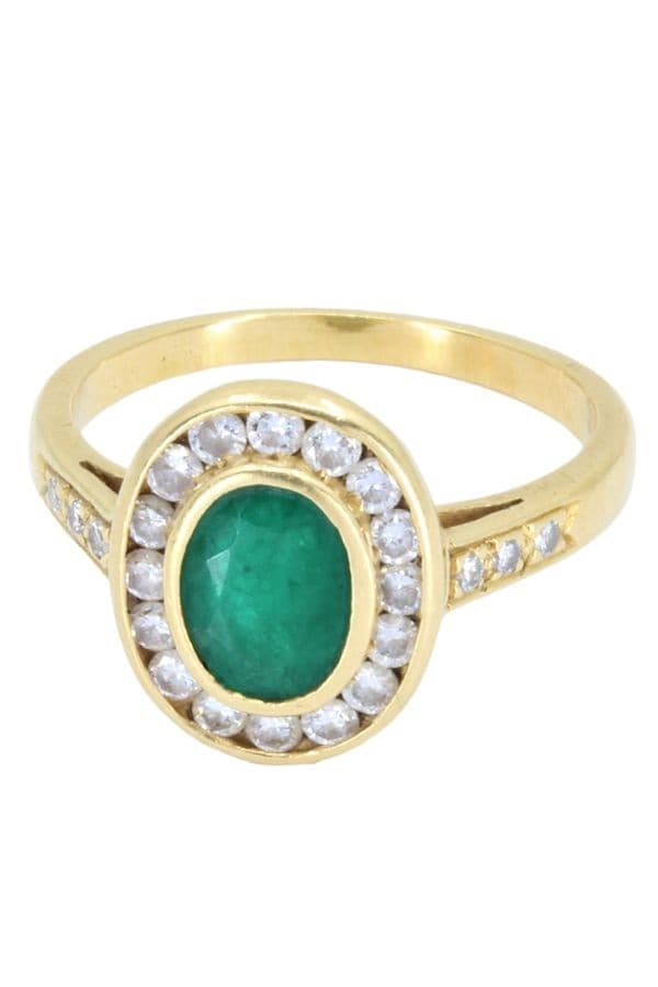 MARQUISE MODERNE ÉMERAUDE ET DIAMANTS — vue 3
