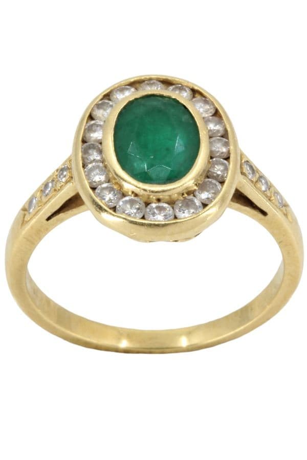 MARQUISE MODERNE ÉMERAUDE ET DIAMANTS — vue 1