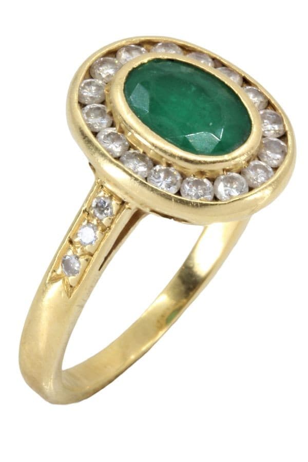 MARQUISE MODERNE ÉMERAUDE ET DIAMANTS — vue 4