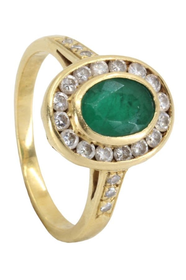 MARQUISE MODERNE ÉMERAUDE ET DIAMANTS — vue 5